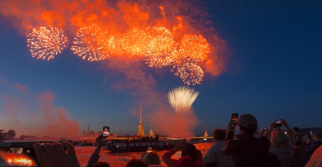 Fireworks in honor of the Day of the Navy